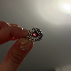 Vintage S925 and Natural Garnet Ring